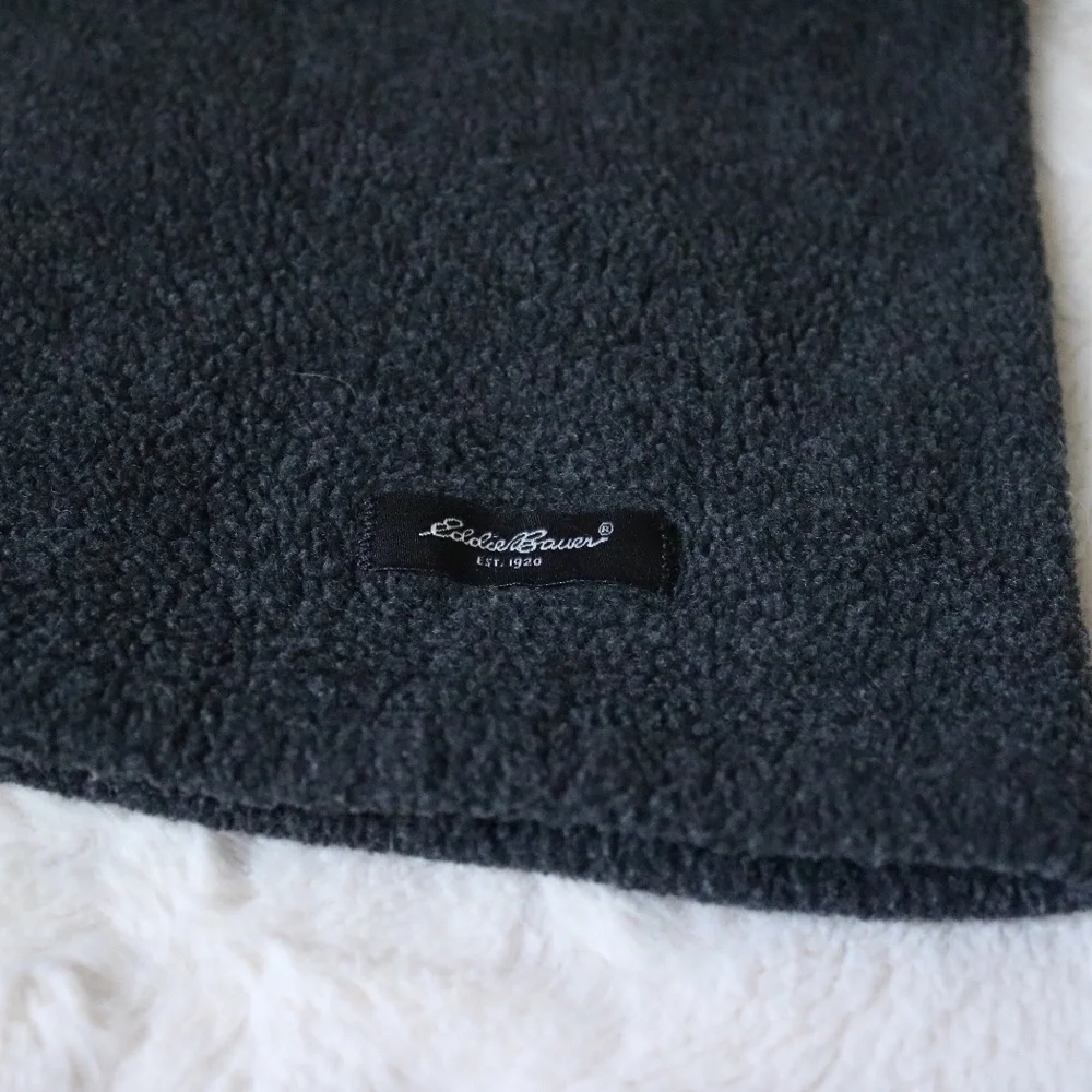 Eddie Bauer Dark Grey Fleece Circle Scarf